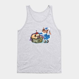 Cute cat and dog love christmas Tank Top